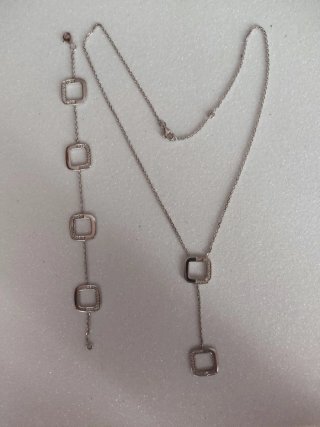 Conjunto de Pulsera y Gargantilla de Plata