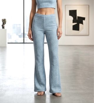 Pantalón de Tweed Azul Cielo estilo Chanel