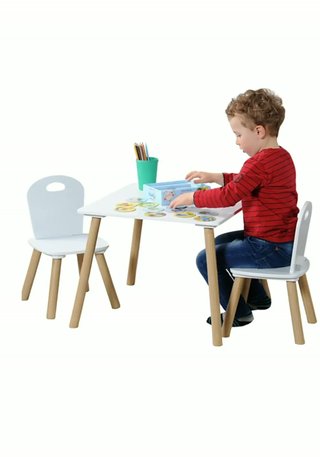 Kesper Mesa infantil con 2 aceras, blanco