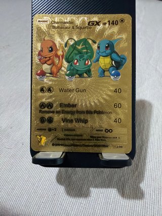 Carta Pokémon Dorada Charmander, Bulbasaur, Squirt