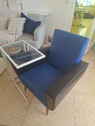 Silla Vintage Azul y Negro