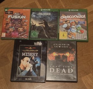 Lote 3 Juegos Xbox One y 2 Películas DVD