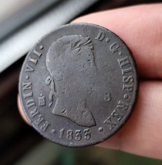 Moneda 8 maravedís 1833 Fernando VII.