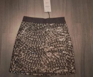 Minifalda Zara Negra Talla XS Nueva