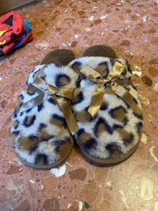 Zapatillas de estar por casa leopardo 36