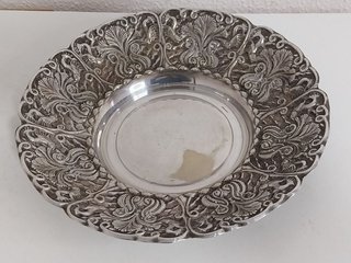 Centro de mesa antiguo Orbisa Alpaca – 29 cm