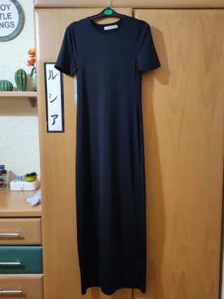 Vestido largo negro Pull&Bear