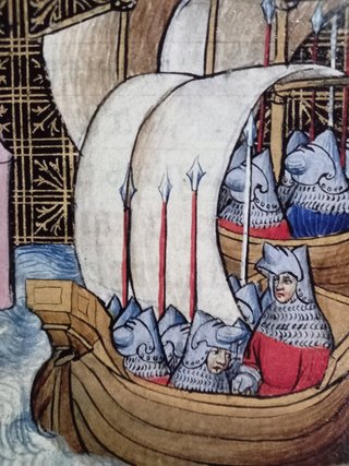 Pareja de Cuadros Barcos Medievales