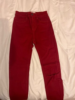 Pantalón Stradivarius Rojo Talla 32