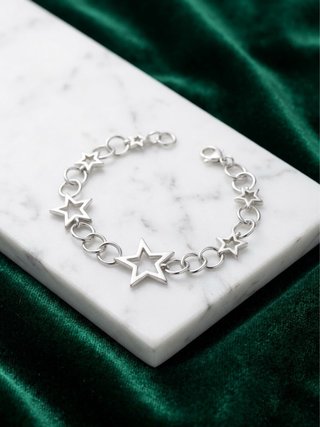 Pulsera de Plata con Estrellas