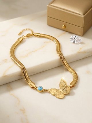 Pulsera de Acero Inoxidable con Mariposa