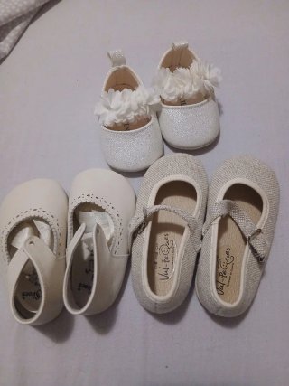 Lote de 3 pares de zapatos para bebé talla 16