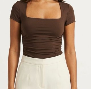 Body Marrón Chocolate Escote Cuadrado Talla M