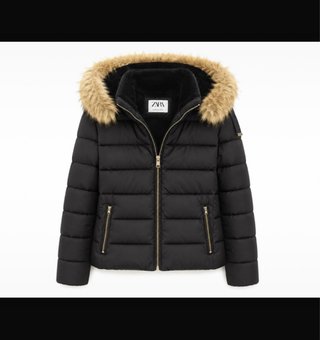Abrigo Acolchado Negro Zara