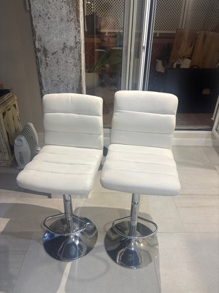 Set de 2 Taburetes Altos Blancos