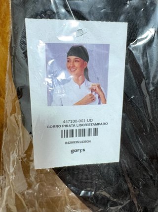 Gorro de Cocina Tipo Pirata Gary's Negro