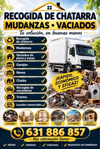 Mudanzas transporte vaciando chatarra ect...