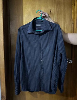 Camisa Kenneth Cole Reaction Negra Rayas