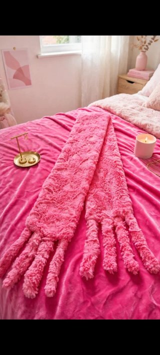 Bufanda Rosa de Pelo Sintético 3-9 años