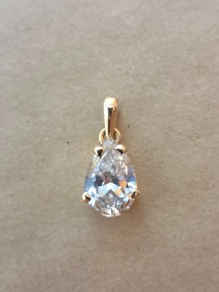 Colgante Lágrima con Circonita Oro 18k