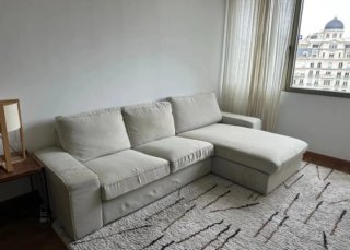 Sofá 3 Plazas con Chaiselongue Beige o Gris