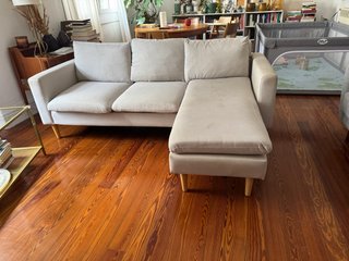 Sofá Chaise Longue Maisons du Monde Beige