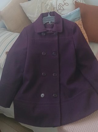 Abrigo de paño morado Zendra(El corte inglés)