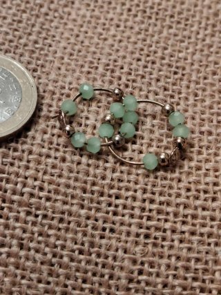 Pendientes de Aros con Cuentas Verdes