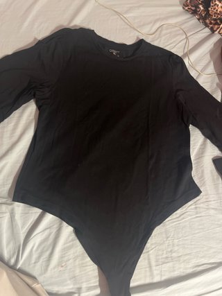 Body Manga Larga Negro Primark