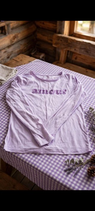 Camiseta de manga larga morada 7-9 años