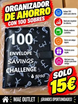 Organizador de Ahorro con 100 Sobres