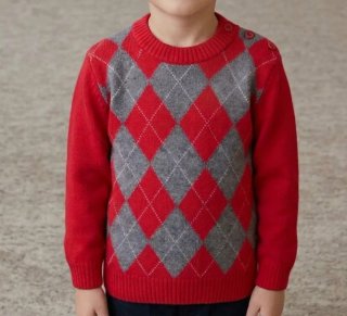 Jersey Rojo con Rombos Talla 3