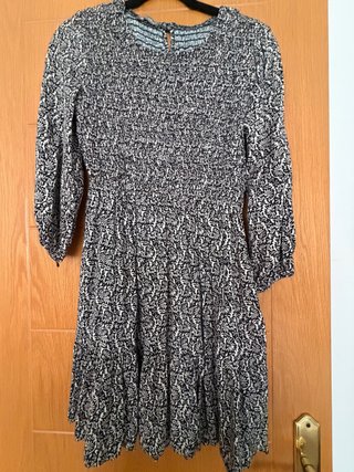 Vestido Estampado Blanco y Negro