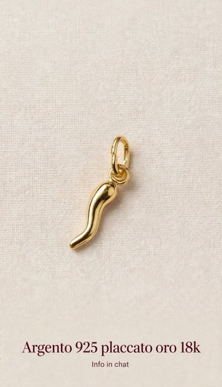 Ciondolo Corno in Argento 925 Placcato Oro 18k