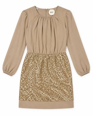 Vestido D'CERO con Lentejuelas Doradas