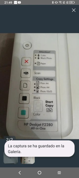 Impresora HP Deskjet F2280 All-in-One