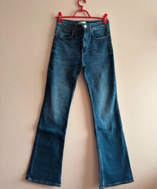 Pantalón Campana Azul Zara