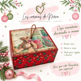 Caja Navideña Decorada a Mano