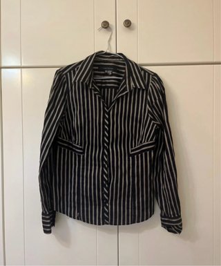 Camisa Zara Negra a Rayas Talla XL