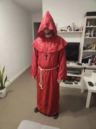 Disfraz Túnica Monje Medieval Rojo
