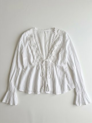 Blusa Blanca con Encaje