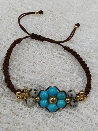 Pulsera de Abalorios con Flor