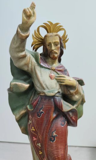 Figura Sagrado Corazón de Jesús estilo Olot