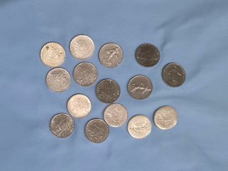 Lote de 14 monedas francesas