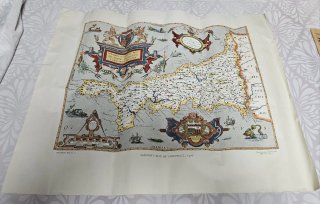 Facsímil Mapa Antiguo Cornualles 1576