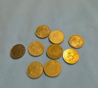 Lote de 8 monedas francesas