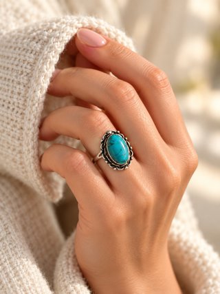 Anillo de Plata con Piedra Turquesa