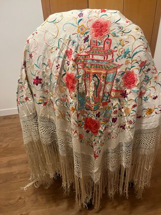 Mantón de Manila de Seda de finales del siglo XIX