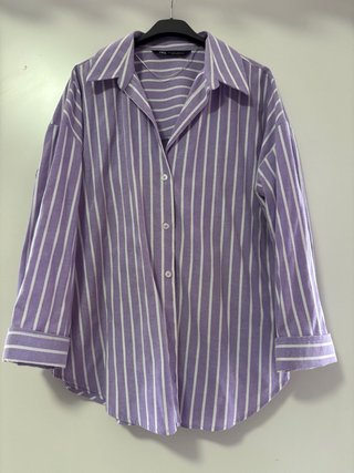 Blusa Zara Rayas Morada Talla S