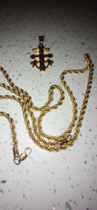 Cadena de Acero y Colgante Cruz